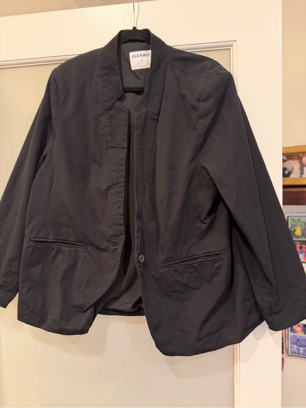 Old Navy Black Open-Front Blazer with Single Button